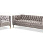 baxton studio zanetta glam and luxe gray velvet upholstered gold finished 2 piece sofa and lounge chair set | Modish Furniture Store-2