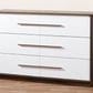 Baxton Studio Mette Mid-Century Modern White and Walnut Finished 6-Drawer Wood Dresser | Modishstore | Drawers