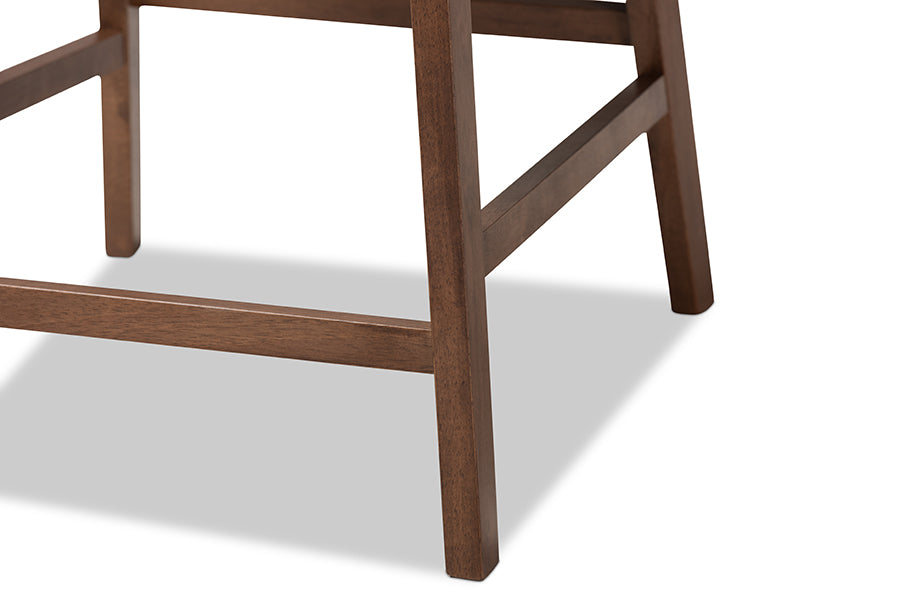 Baxton Studio Larine Dark Grey Fabric 2-Piece Wood Counter Stool Set | Counter Stools | Modishstore - 4