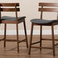 Baxton Studio Larine Dark Grey Fabric 2-Piece Wood Counter Stool Set | Counter Stools | Modishstore - 3