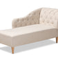 baxton studio emeline modern and contemporary beige fabric upholstered oak finished chaise lounge | Modish Furniture Store-2