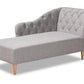 baxton studio emeline modern and contemporary grey fabric upholstered oak finished chaise lounge | Modish Furniture Store-2