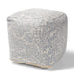 baxton studio juvita modern and contemporary ivory and blue handwoven cotton paisley pouf ottoman | Modish Furniture Store-2