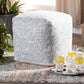 Baxton Studio Juvita Modern and Contemporary Ivory and Blue Handwoven Cotton Paisley Pouf Ottoman | Modishstore | Ottomans