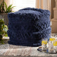 Baxton Studio Curlew Moroccan Inspired Navy Handwoven Cotton Pouf Ottoman | Modishstore | Ottomans