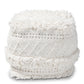baxton studio curlew moroccan inspired ivory handwoven cotton pouf ottoman | Modish Furniture Store-3