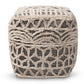 baxton studio avery moroccan inspired beige and brown handwoven cotton pouf ottoman | Modish Furniture Store-3