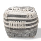 baxton studio kirby moroccan inspired grey and ivory handwoven cotton pouf ottoman | Modish Furniture Store-3