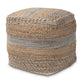 baxton studio grange moroccan inspired natural and grey handwoven hemp pouf ottoman | Modish Furniture Store-2