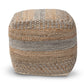baxton studio grange moroccan inspired natural and grey handwoven hemp pouf ottoman | Modish Furniture Store-3
