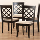 Baxton Studio Verner Modern and Contemporary Sand Fabric Upholstered Espresso Brown Finished Wood Dining Chair Set of 4 | Modishstore | Dining Chairs