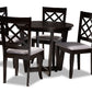 baxton studio selby modern and contemporary grey fabric upholstered and dark brown finished wood 5 piece dining set | Modish Furniture Store-2
