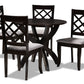 baxton studio savina modern and contemporary grey fabric upholstered and dark brown finished wood 5 piece dining set | Modish Furniture Store-2