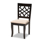 Baxton Studio Mael Modern and Contemporary Sand Fabric Upholstered Espresso Brown Finished Wood Dining Chair Set of 4 | Modishstore | Dining Chairs - 4