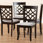 Baxton Studio Mael Modern and Contemporary Grey Fabric Upholstered Espresso Brown Finished Wood Dining Chair Set of 4 | Modishstore | Dining Chairs