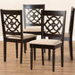 Baxton Studio Renaud Modern and Contemporary Sand Fabric Upholstered Espresso Brown Finished Wood Dining Chair Set of 4 | Modishstore | Dining Chairs