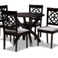 baxton studio tonia modern and contemporary grey fabric upholstered and dark brown finished wood 5 piece dining set | Modish Furniture Store-2