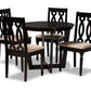 baxton studio julie modern and contemporary sand fabric upholstered and dark brown finished wood 5 piece dining set | Modish Furniture Store-2