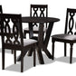 baxton studio anise modern and contemporary grey fabric upholstered and dark brown finished wood 5 piece dining set | Modish Furniture Store-2