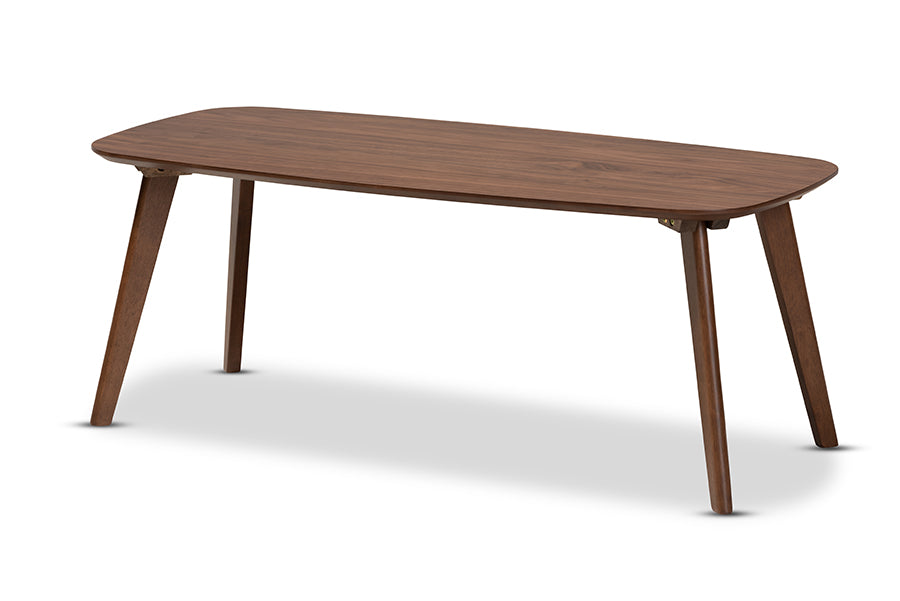 baxton studio dahlia mid century modern walnut finished coffee table | Modish Furniture Store-2