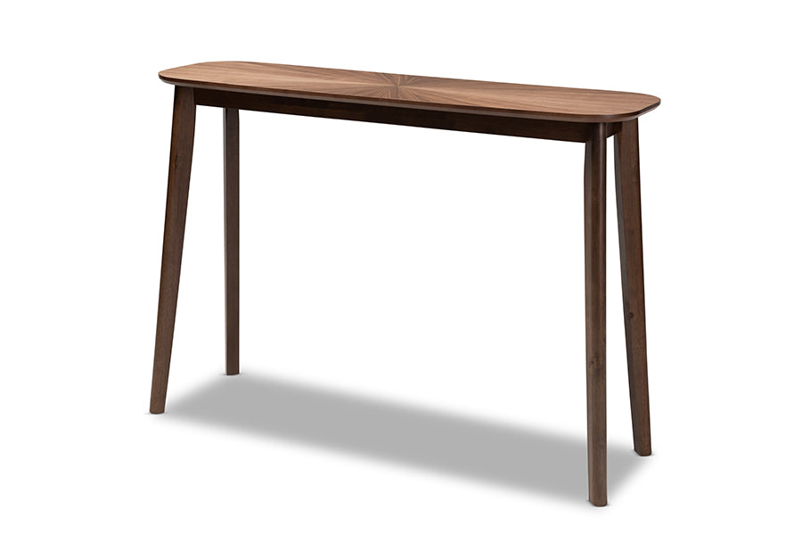 baxton studio wendy mid century modern walnut finished wood console table | Modish Furniture Store-2