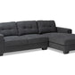 baxton studio langley modern and contemporary dark grey fabric upholstered sectional sofa with right facing chaise | Modish Furniture Store-2