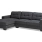 baxton studio langley modern and contemporary dark grey fabric upholstered sectional sofa with left facing chaise | Modish Furniture Store-2