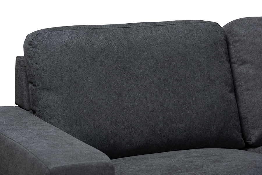 baxton studio nevin modern and contemporary dark grey fabric upholstered sectional sofa with right facing chaise | Modish Furniture Store-3
