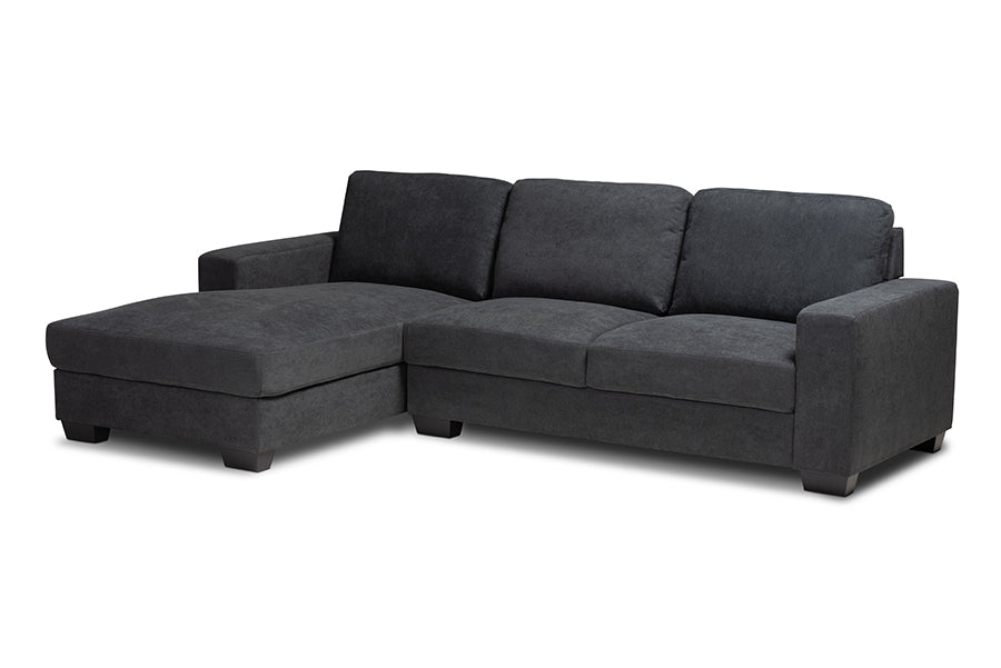 baxton studio nevin modern and contemporary dark grey fabric upholstered sectional sofa with left facing chaise | Modish Furniture Store-2