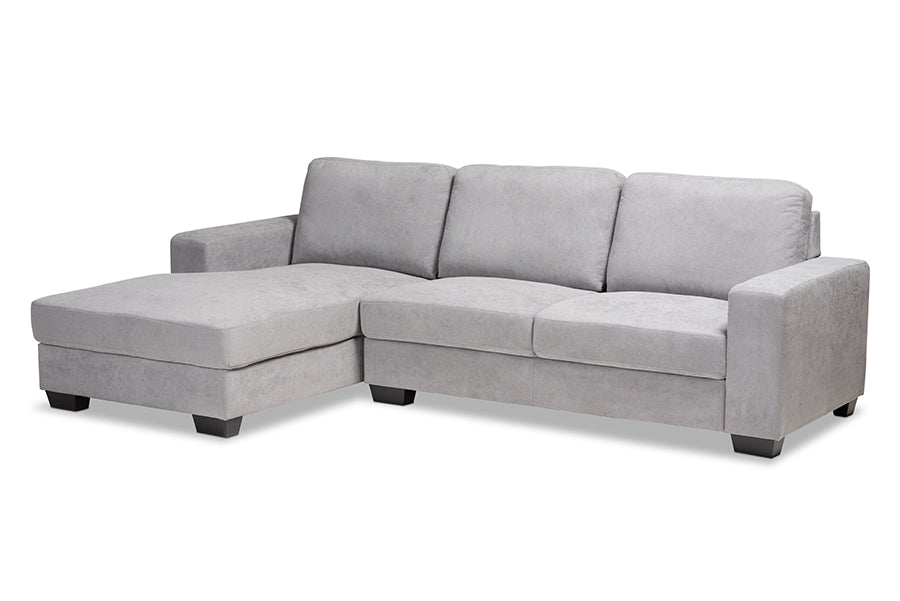 baxton studio nevin modern and contemporary light grey fabric upholstered sectional sofa with left facing chaise | Modish Furniture Store-2