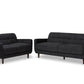 baxton studio allister mid century modern dark grey fabric upholstered 2 piece living room set | Modish Furniture Store-2