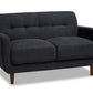 baxton studio allister mid century modern dark grey fabric upholstered 2 piece living room set | Modish Furniture Store-3