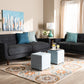 Baxton Studio Allister Mid-Century Modern Dark Grey Fabric Upholstered 2-Piece Living Room Set | Modishstore | Sofas