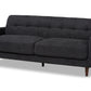 baxton studio allister mid century modern dark grey fabric upholstered sofa | Modish Furniture Store-2
