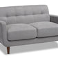 baxton studio allister mid century modern light grey fabric upholstered 2 piece living room set | Modish Furniture Store-3