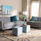 Baxton Studio Allister Mid-Century Modern Light Grey Fabric Upholstered 2-Piece Living Room Set | Modishstore | Sofas