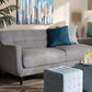 Baxton Studio Allister Mid-Century Modern Light Grey Fabric Upholstered Sofa | Modishstore | Sofas