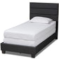 baxton studio ansa modern and contemporary dark grey fabric upholstered twin size bed | Modish Furniture Store-2