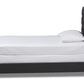 baxton studio ansa modern and contemporary dark grey fabric upholstered twin size bed | Modish Furniture Store-3