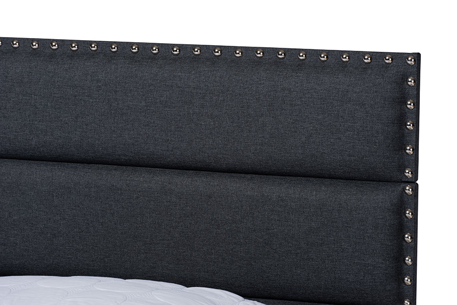 Baxton Studio Ansa Modern and Contemporary Beige Fabric Upholstered Queen Size Bed | Beds | Modishstore - 11