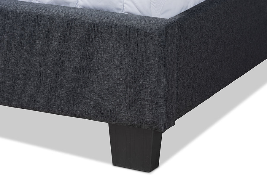 Baxton Studio Ansa Modern and Contemporary Beige Fabric Upholstered Queen Size Bed | Beds | Modishstore - 10