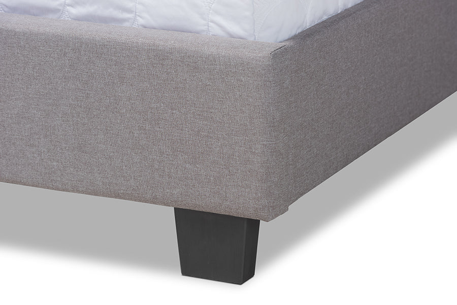 Baxton Studio Ansa Modern and Contemporary Grey Fabric Upholstered King Size Bed | Beds | Modishstore - 4