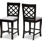 baxton studio alora modern and contemporary grey fabric upholstered espresso brown finished 2 piece wood counter stool set of 4 | Modish Furniture Store-2