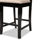 Baxton Studio Nisa Modern Sand Fabric 2-Piece Wood Counter Stool Set of 4 | Counter Stools | Modishstore - 3