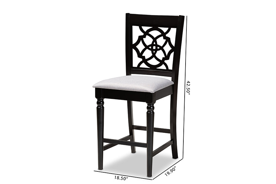 Baxton Studio Arden Modern and Contemporary Sand Fabric Upholstered Espresso Brown Finished 2-Piece Wood Counter Stool Set of 4 | Counter Stools | Modishstore - 14