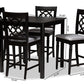 Baxton Studio Arden Modern and Contemporary Grey Fabric Upholstered Espresso Brown Finished 5-Piece Wood Pub Set | Dining Sets | Modishstore - 3