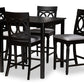 baxton studio verina modern and contemporary grey fabric upholstered espresso brown finished 5 piece wood pub set | Modish Furniture Store-2