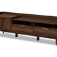 baxton studio lena mid century modern walnut brown finished 2 drawer wood tv stand | Modish Furniture Store-2