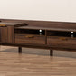 Baxton Studio Lena Mid-Century Modern Walnut Brown Finished 2-Drawer Wood TV Stand | Modishstore | TV Stands