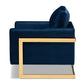 Baxton Studio Matteo Glam and Luxe Royal Blue Velvet Fabric Upholstered Gold Finished Armchair | Armchairs | Modishstore - 7